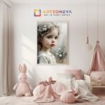 Calm Girl with Flowers – Soft Artistic Portrait - Image 2