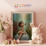 Little Girl with Butterfly – Enchanting Dreamlike Touch - Image 2