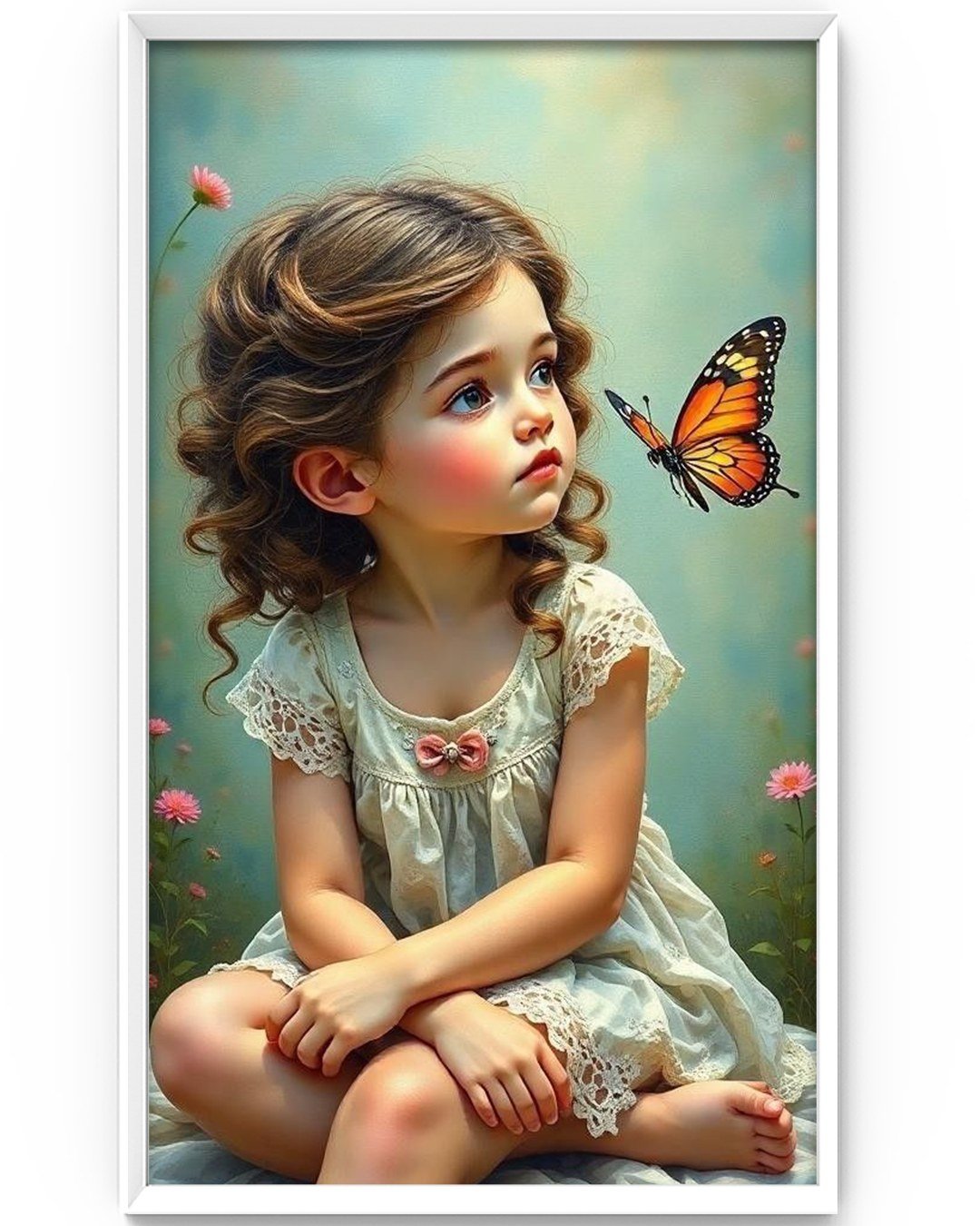 little-girl-with-butterfly Little Girl with Butterfly – Enchanting Dreamlike Touch - Image 1