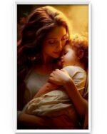 Mother Embracing Her Child – Expressive Art with Bold Colors